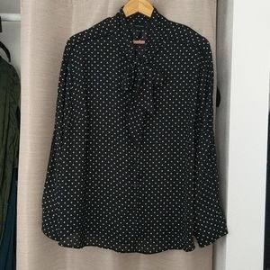 3x polka dot bow blouse